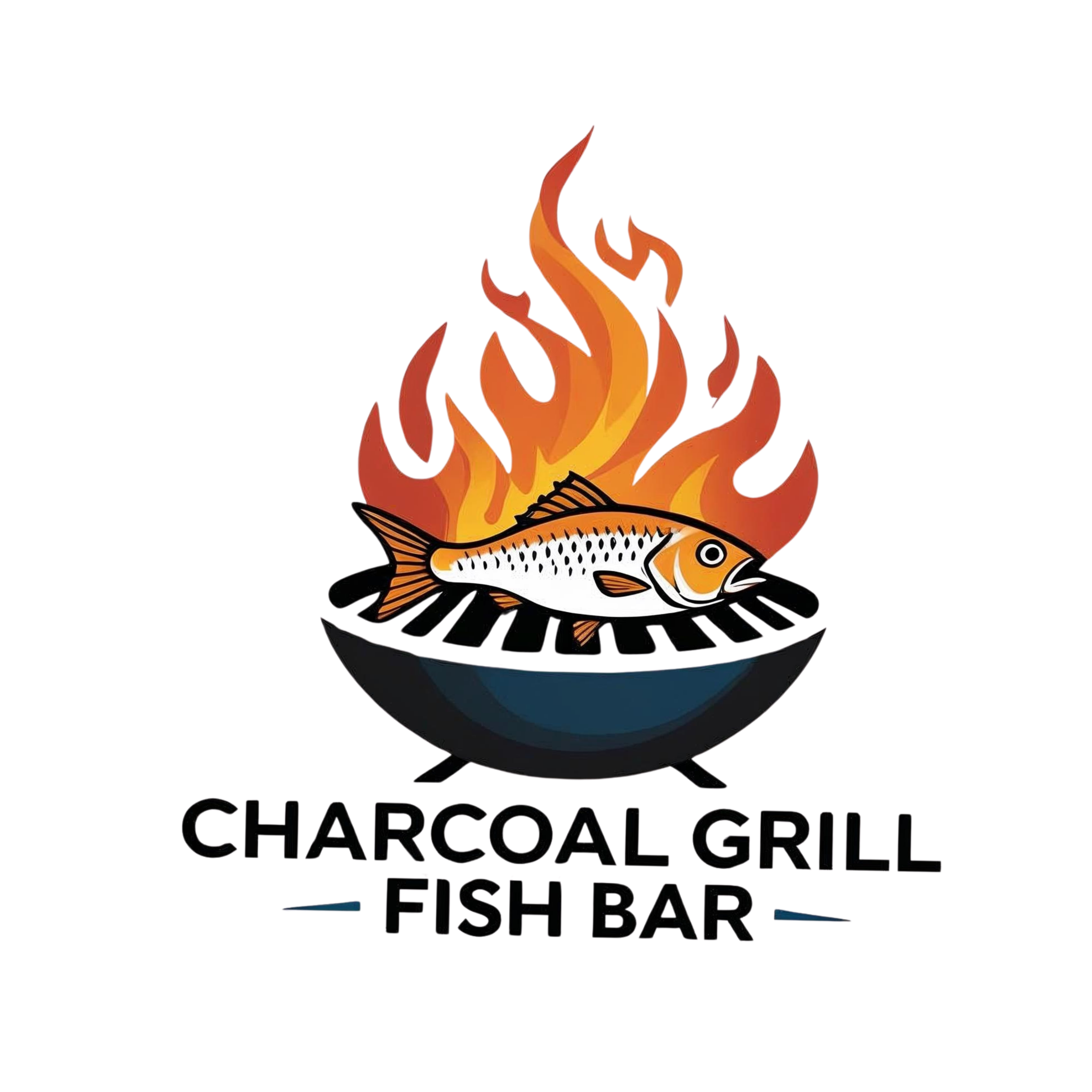 CHARCOAL GRILL FISH BAR Logo - Mediterranean Seafood Restaurant